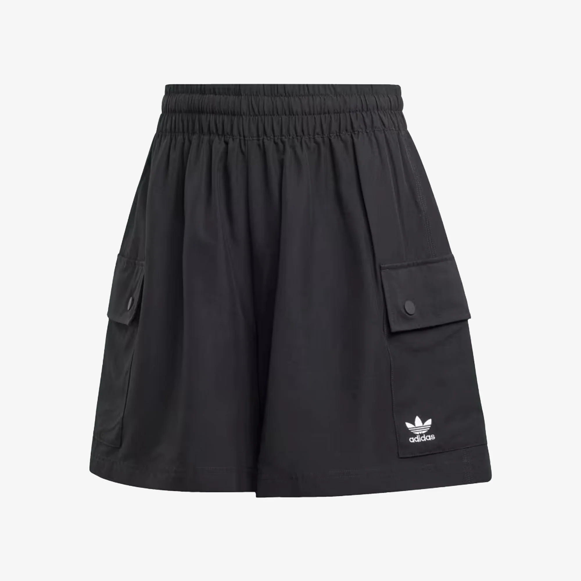 Adidas Originals | ESSENTIALS WOVEN HIGH-WAIST CARGO SHORTS { BLACK - Image 3