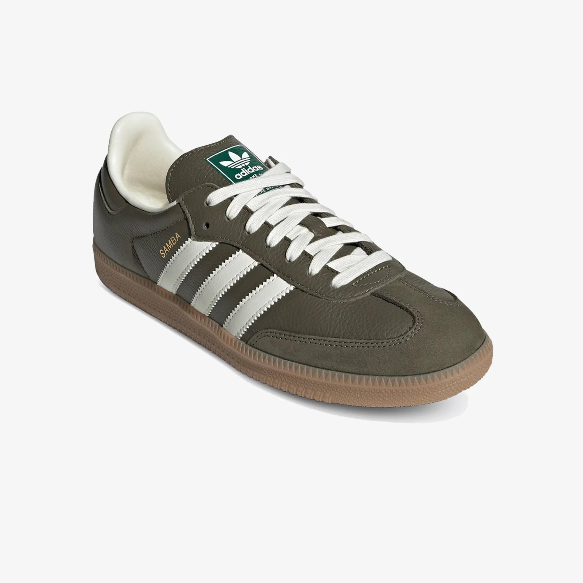 ADIDAS ORIGINALS | SAMBA OG { MEDIUM DARK KHAKI/OFF WHITE-GUM - Image 3