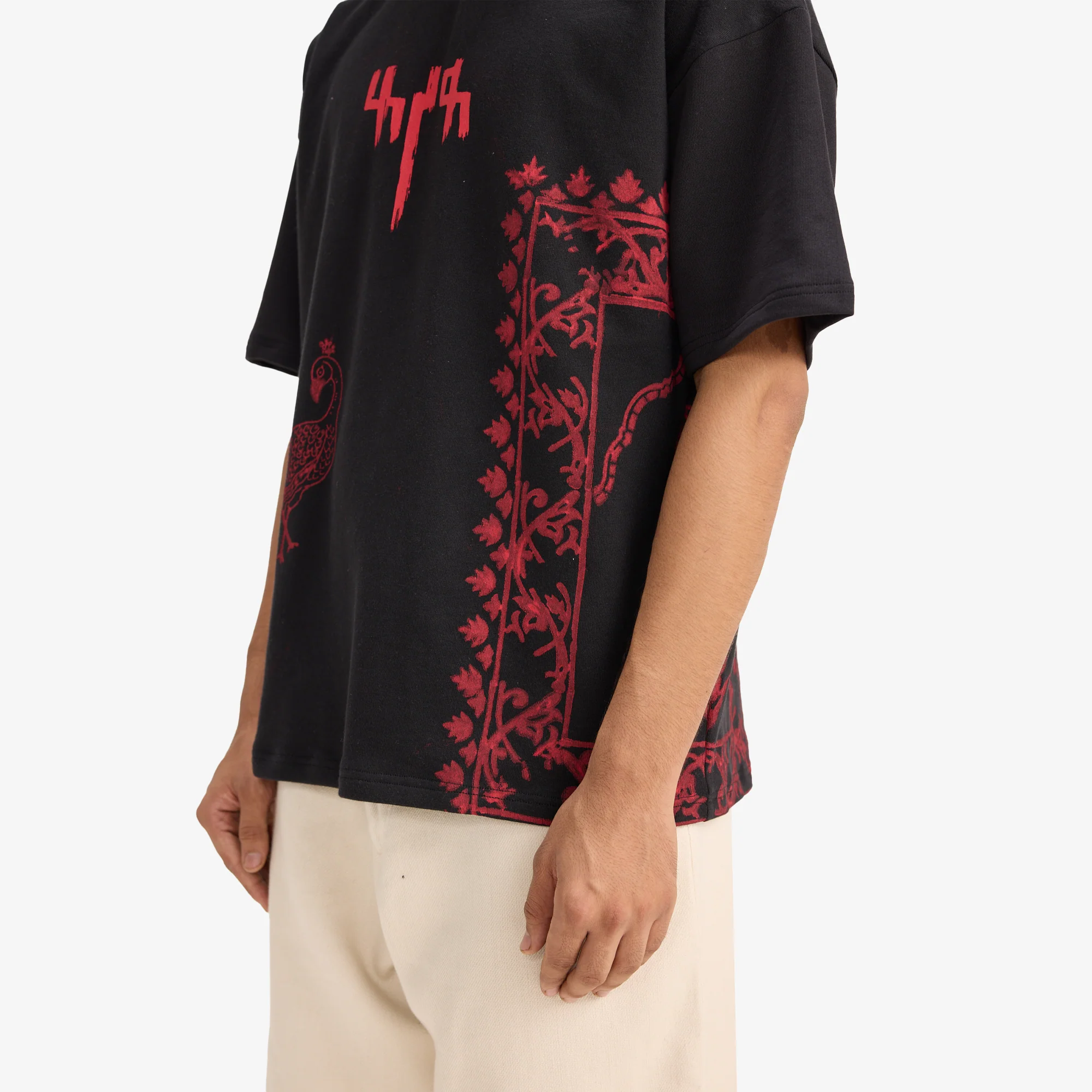 F A R A K | BY MY SIDE BLOCK PRINT T-SHIRT { BLACK/BLACK - Image 4