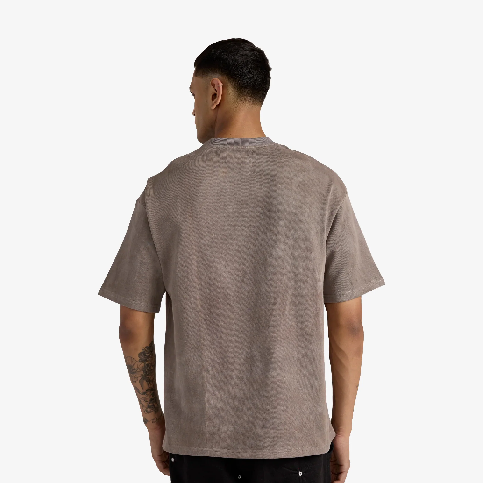 F A R A K | BASICS GREY BAGRU T-SHIRT { GREY - Image 3