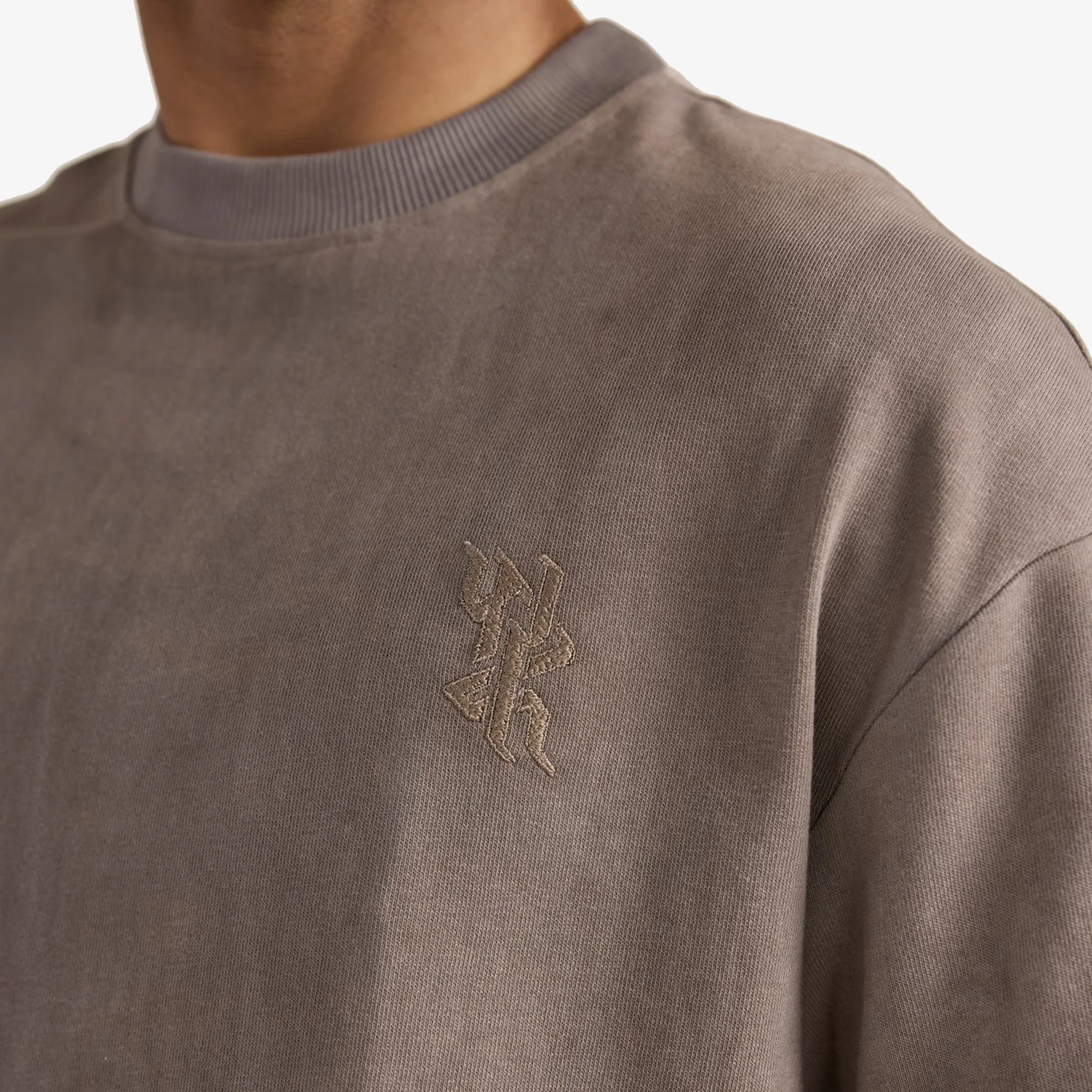 F A R A K | BASICS GREY BAGRU T-SHIRT { GREY - Image 4