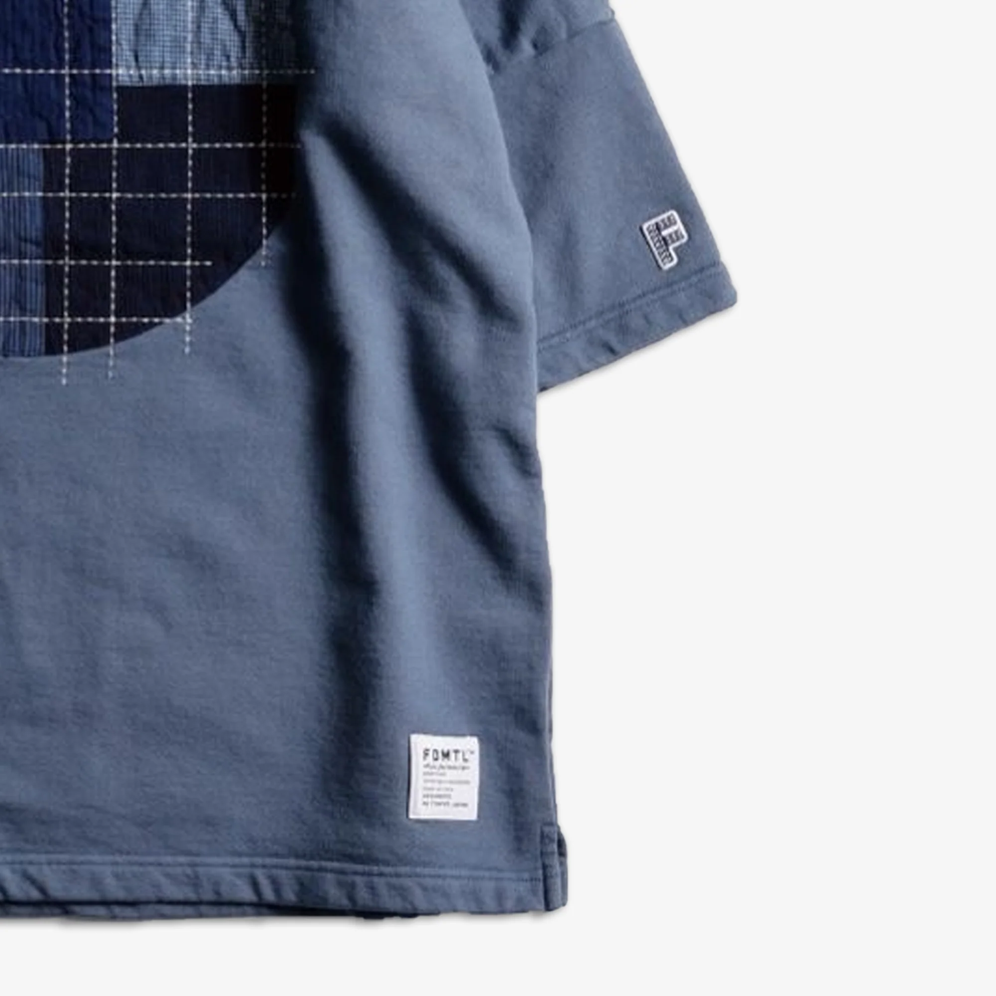 FDMTL | SASHIKO PATCH SWEAT TEE  { BLUE - Image 3