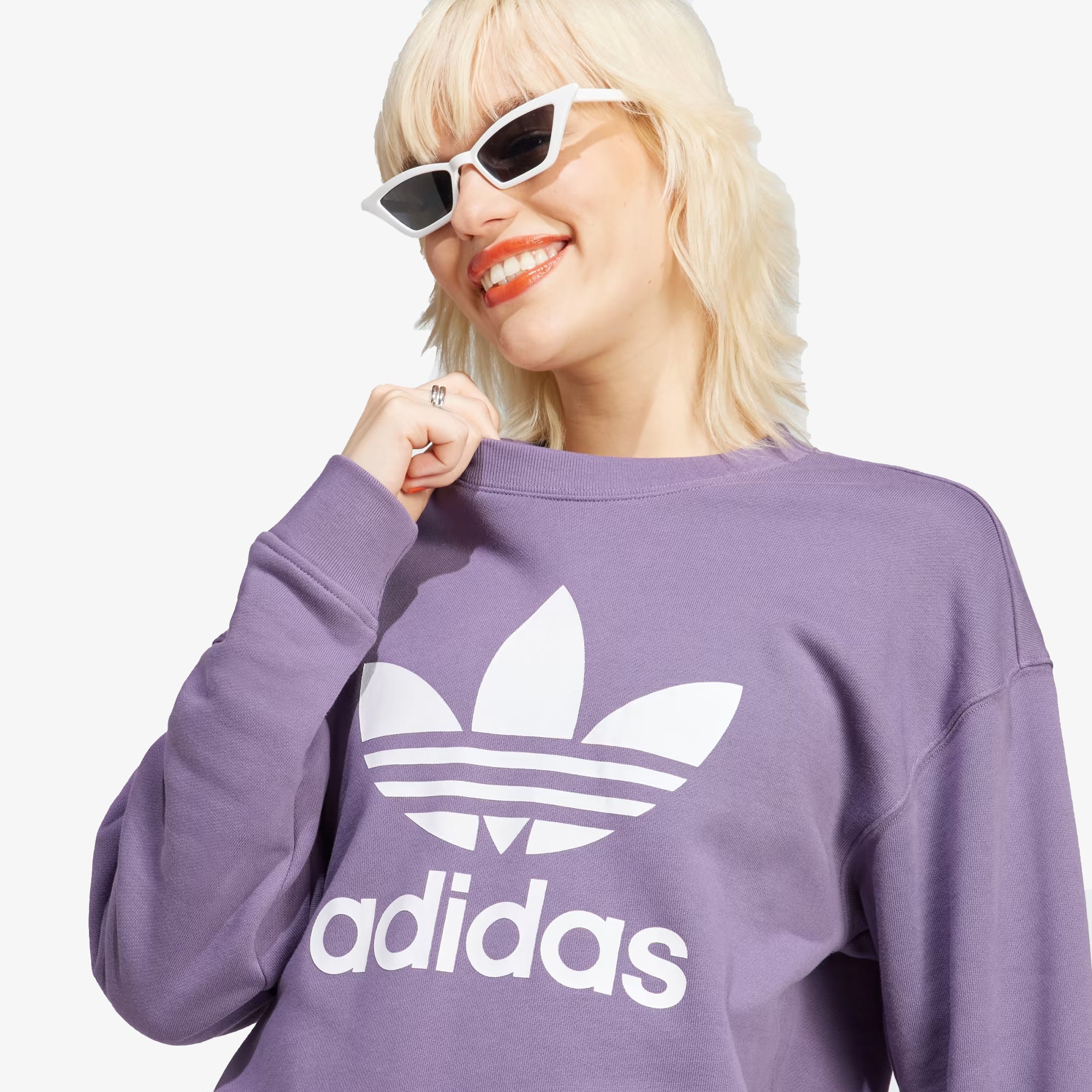 Adidas Originals | TREFOIL CREW SWEATSHIRT  { SHADOW VIOLET - Image 4